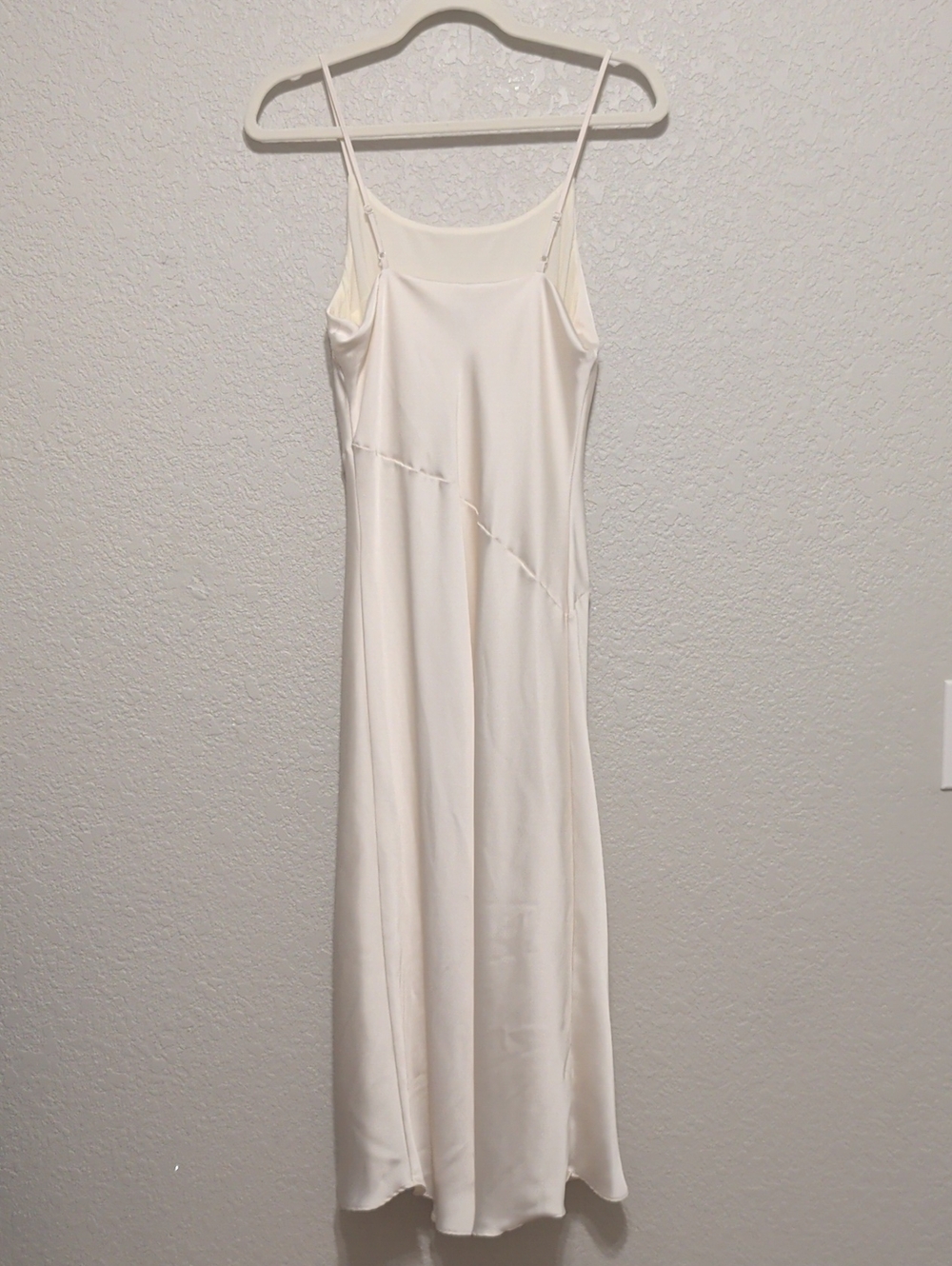 Express ivory cream satin sleeveless midi slip dress - Picture 6 of 6